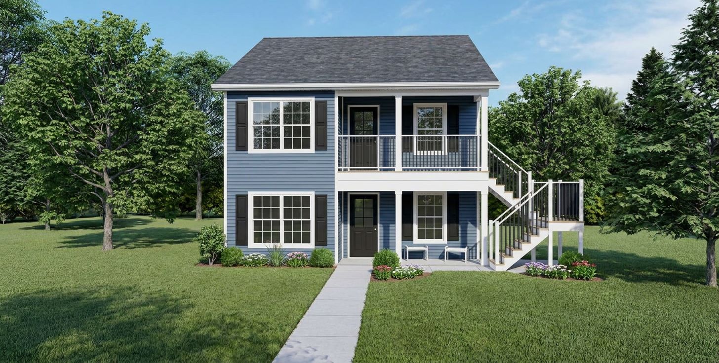 Duplex plan J113d-2, 1 over 1